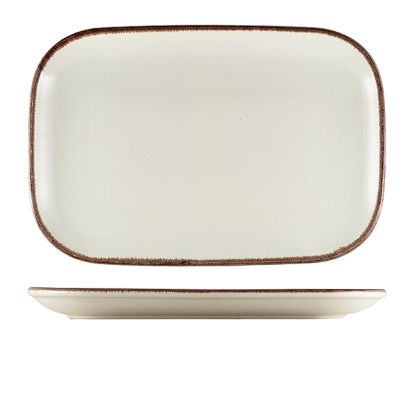 Terra Stoneware Sereno Brown Rectangular Plate X Cm Rp Sbr