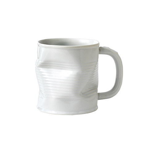 Squashed Tin Can Ceramic Mug White (medium) - 29-54-133 (Pack of 6)