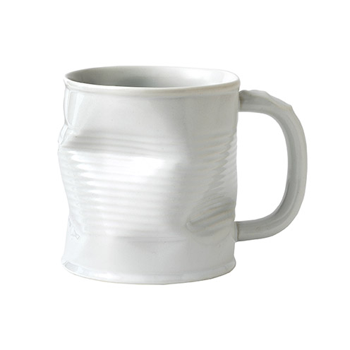 Squashed Tin Can Ceramic Mug White (large) - 29-54-135 (Pack of 6)