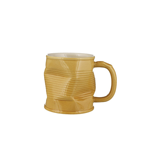 Squashed Tin Can Ceramic Mug Caramel (medium) - 29-54-736 (Pack of 6)