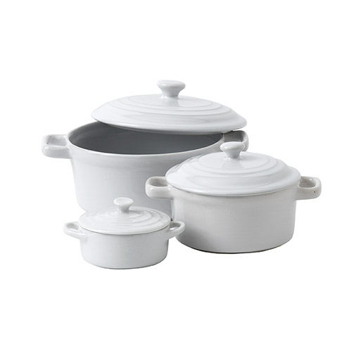 Casserole with Lid White - 35-55-151 (Pack of 3)