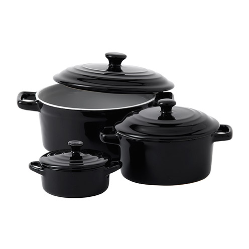 Casserole with Lid Black - 35-55-751 (Pack of 3)