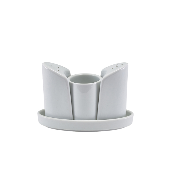 GenWare Porcelain 4 Piece Condiment Set - 306104 (Pack of 6)