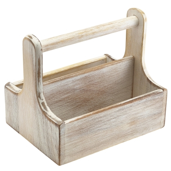 Medium White Wooden Table Caddy - DWTC-MW