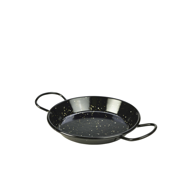 Black Enamel Miniature Paella Pan 15cm - E0215 (Pack of 10)