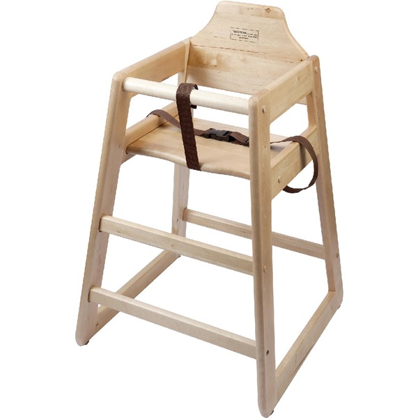 Wooden High Chair - Light Wood - HCHAIR-LW