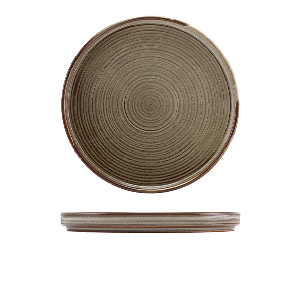 Terra Porcelain Grey Low Presentation Plate 25cm - LP-PG25 (Pack of 6)