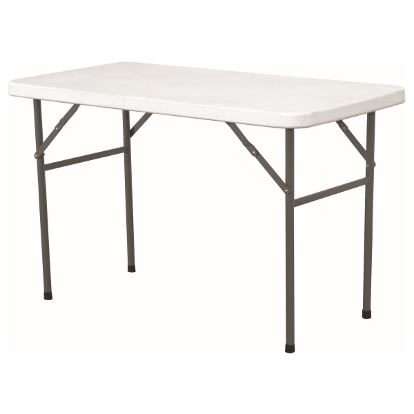 Solid Top Folding Table 4' White HDPE - ST4