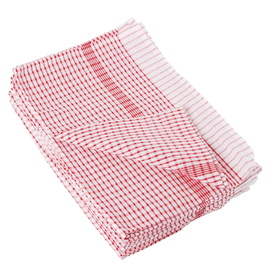 Vogue Wonderdry Red Tea Towels (Pack of 10)