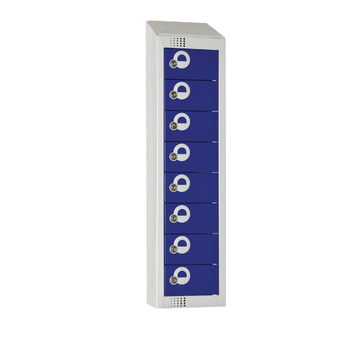 Elite Personal Effects Locker 8 Door Blue Padlock Sloping Top