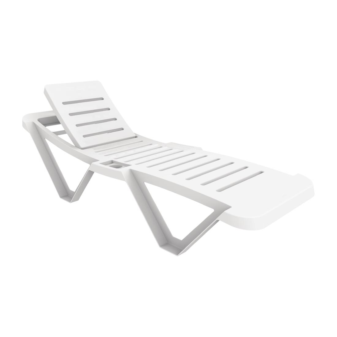 Resol Polypropylene Sun Loungers White (Pack of 2)