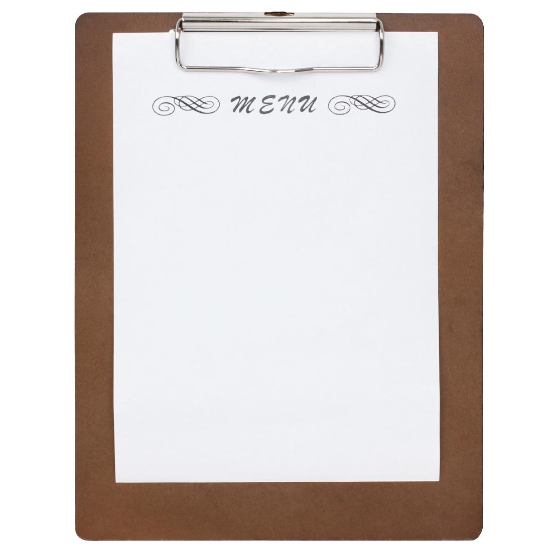 Olympia Wooden Menu Presentation Clipboard A5