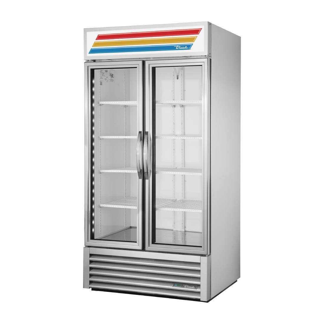 True 2 Glass Door 991L Upright Display Fridge Aluminium GDM-35HC-TSL01