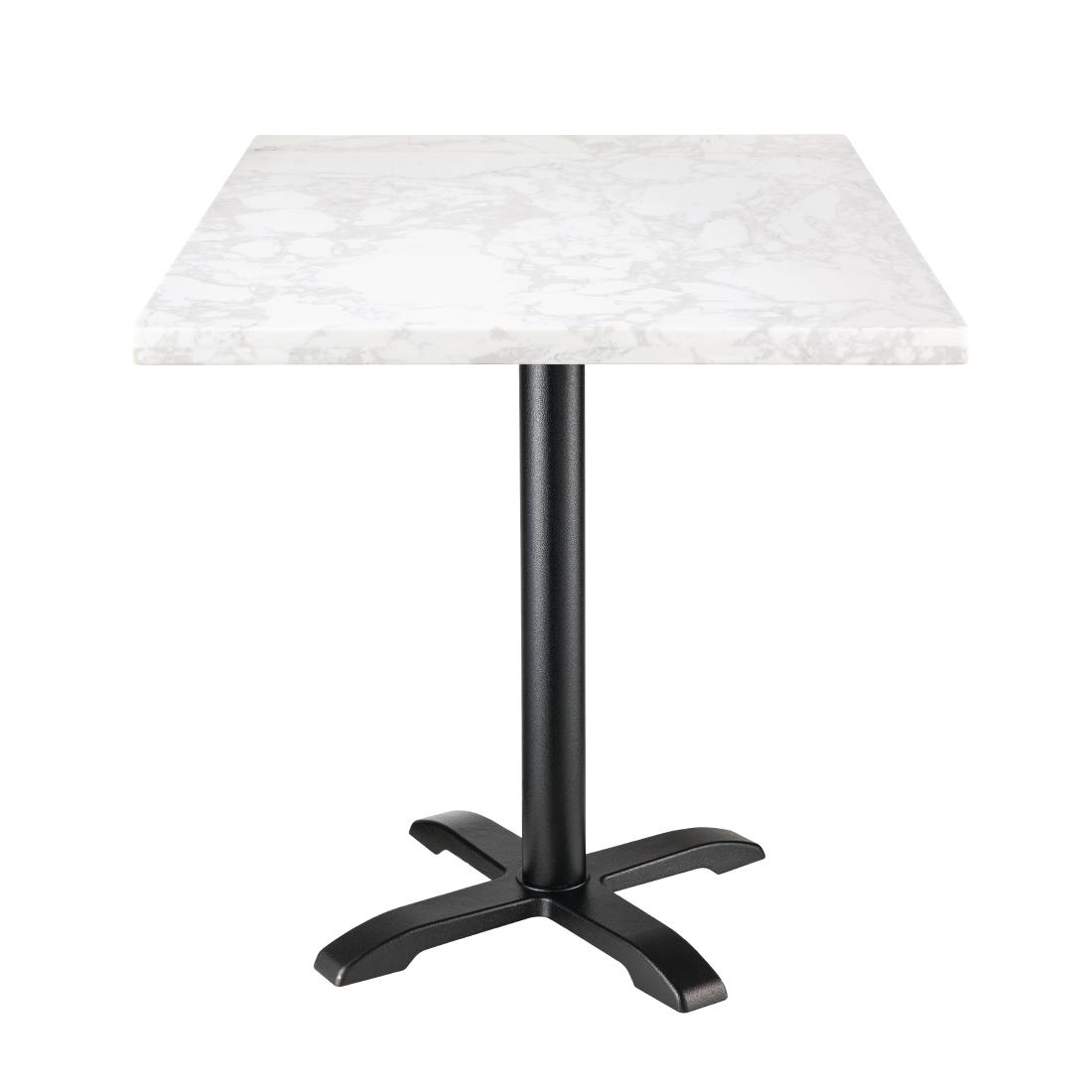 Bolero Square Marble Effect Table Top White 600mm