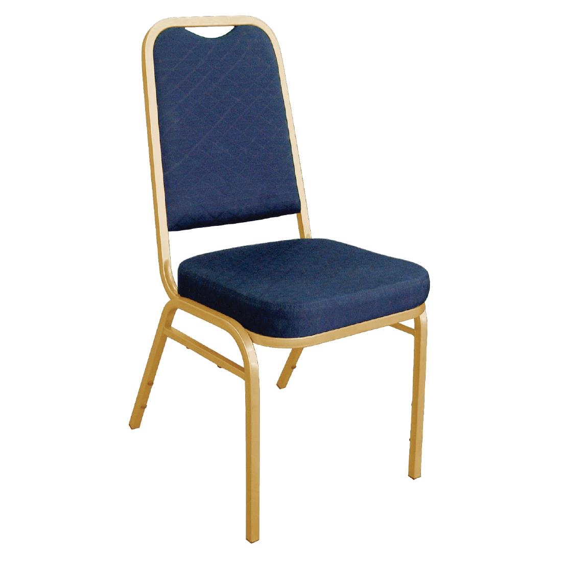 Bolero Square Back Banquet Chairs Blue & Gold (Pack of 4)