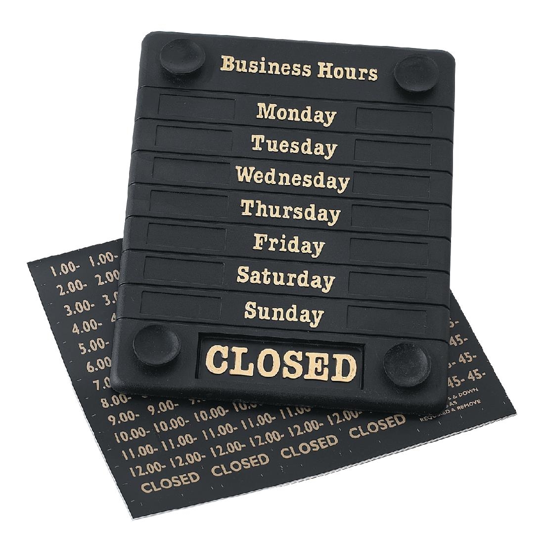 Beaumont Adjustable Opening Hours Display