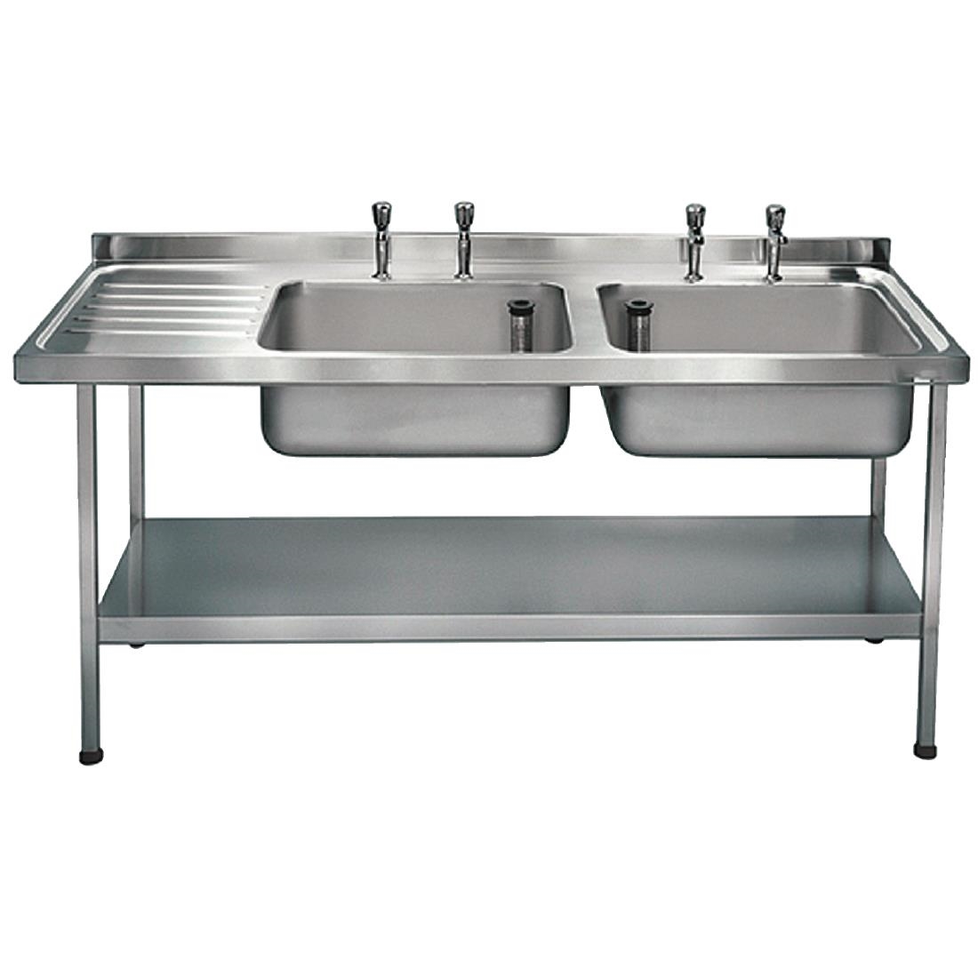 Franke Sissons Stainless Steel Double Sink Left Hand Drainer 1800x650mm