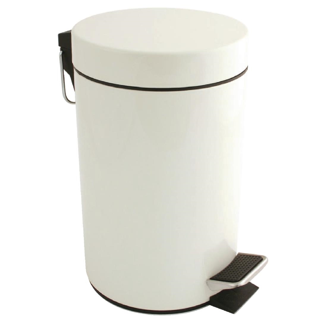 Bolero White Pedal Bin 3Ltr