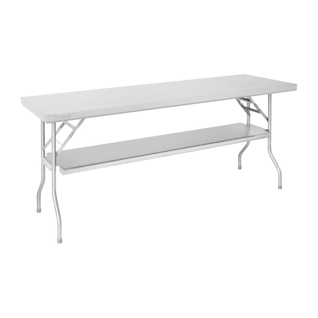 Vogue Stainless Steel Folding Work Table 1830x760x780