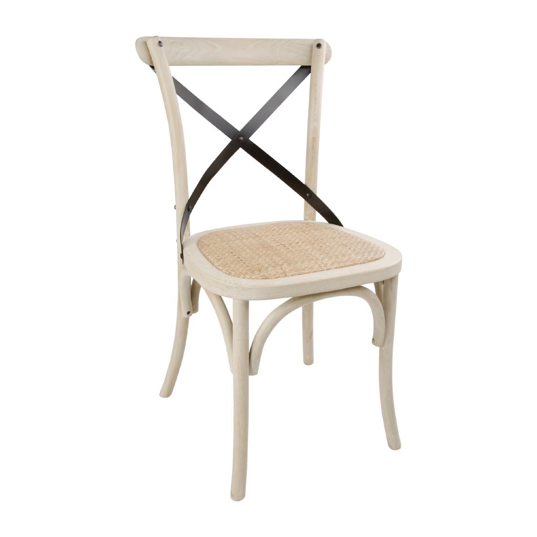 Bolero Bentwood Chairs with Metal Cross Backrest (Pack of 2)