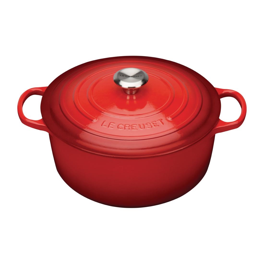 Le Creuset Cast Iron Round Casserole 24cm 4.2L Cerise