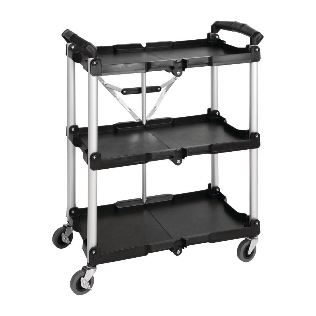 Vogue 3 Tier PP Folding Trolley Black