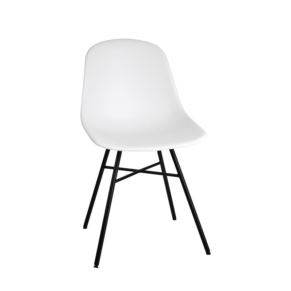 Bolero Arlo Side Chairs with Metal Frame White (Pack of 2)