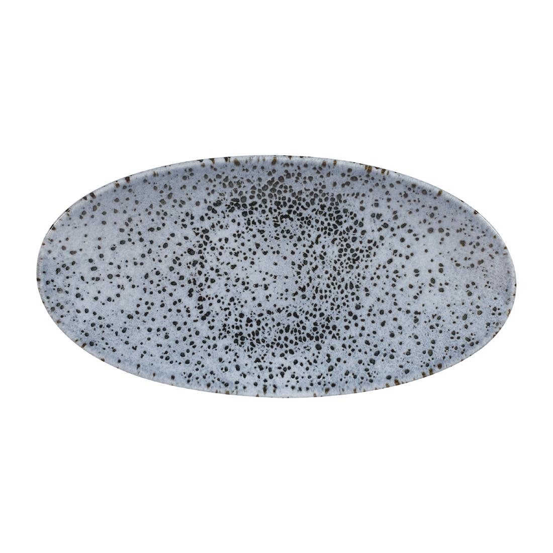 Churchill Mineral Oval Chef Plates Blue 150 x 299mm (Pack of 12)