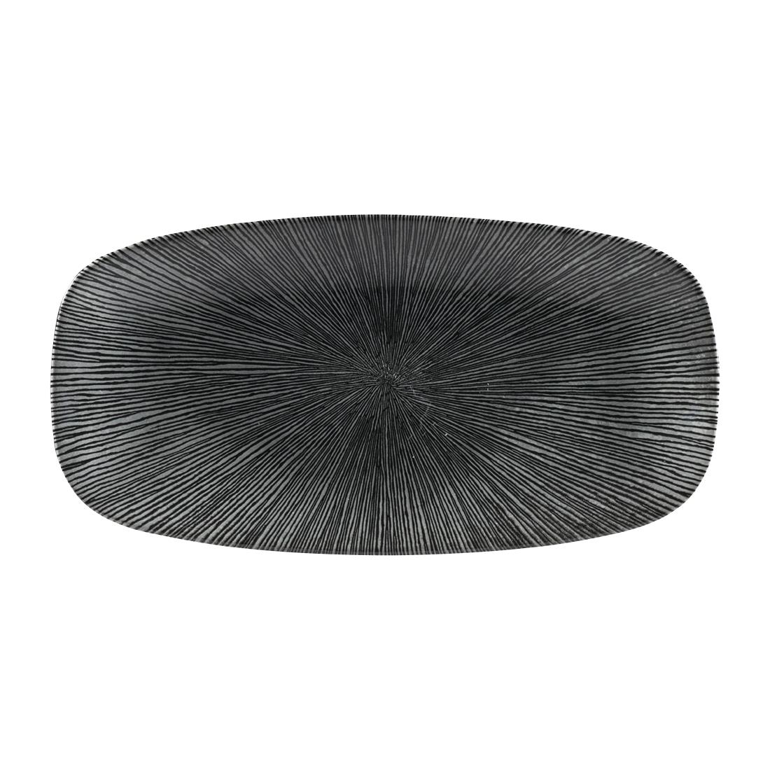 Churchill Studio Prints Agano Oblong Chefs Plates Black 355 x 189mm (Pack of 6)