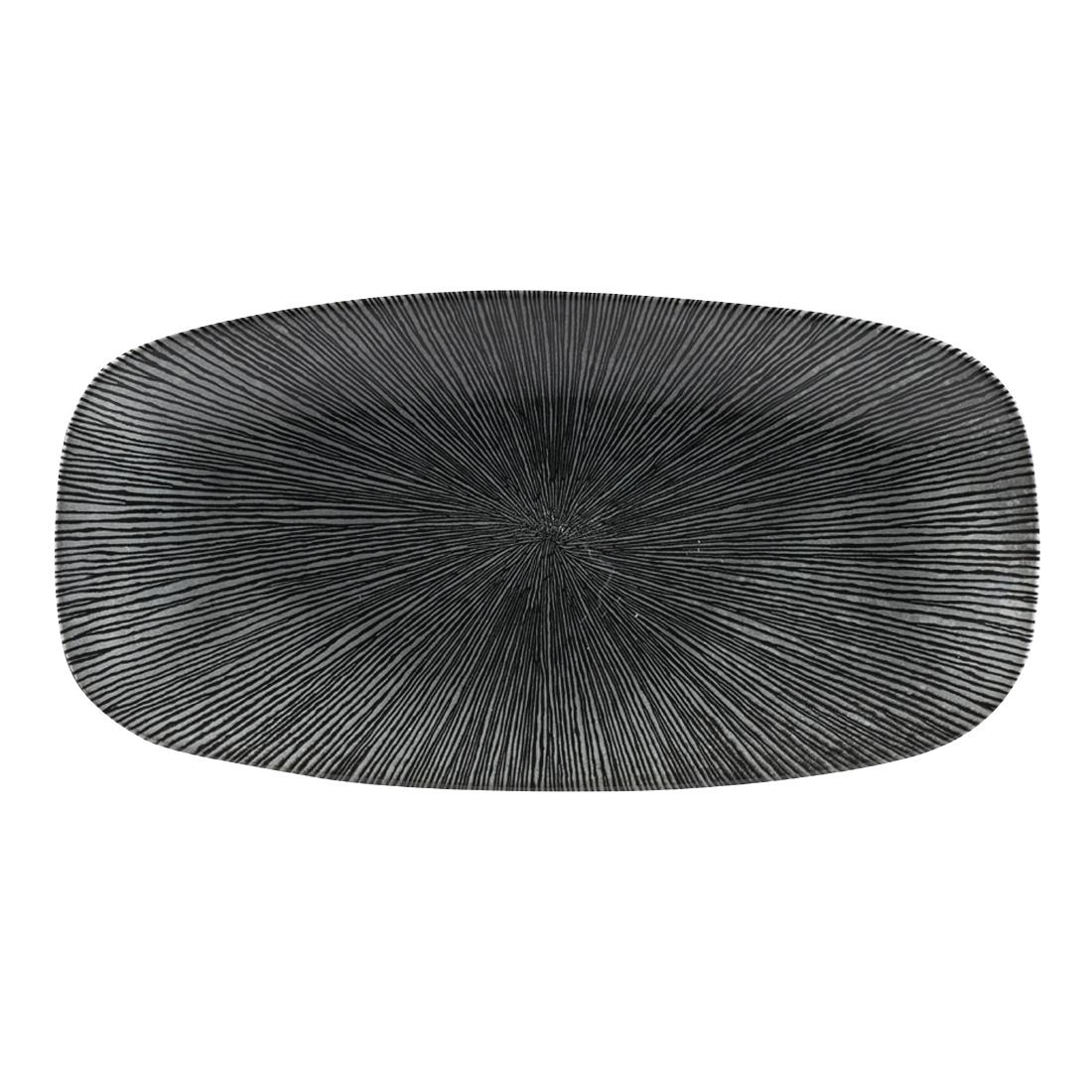 Churchill Studio Prints Agano Oblong Chefs Plates Black 298 x 153mm (Pack of 12)