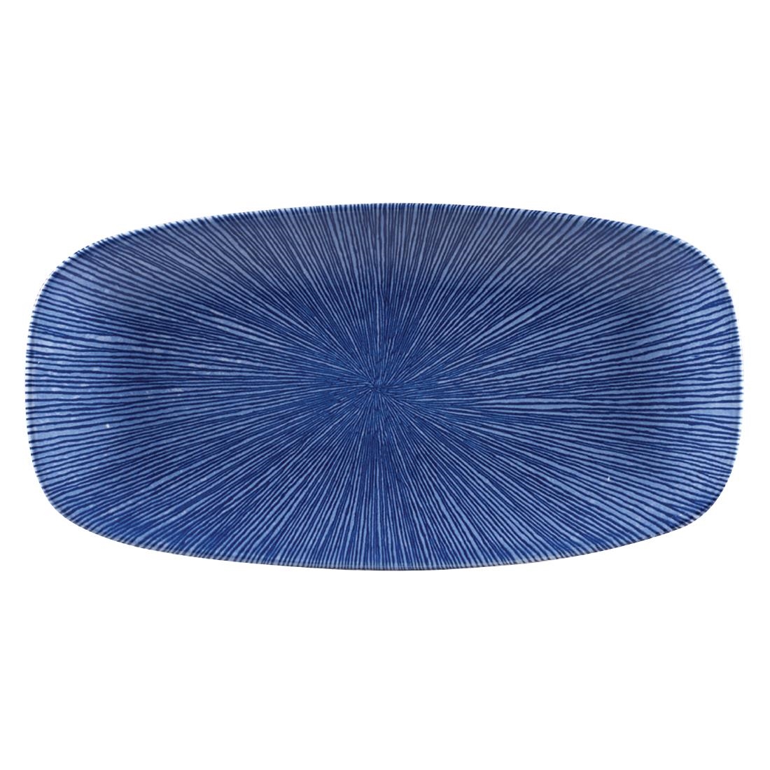 Churchill Studio Prints Agano Oblong Chefs Plates Blue 298 x 153mm (Pack of 12)