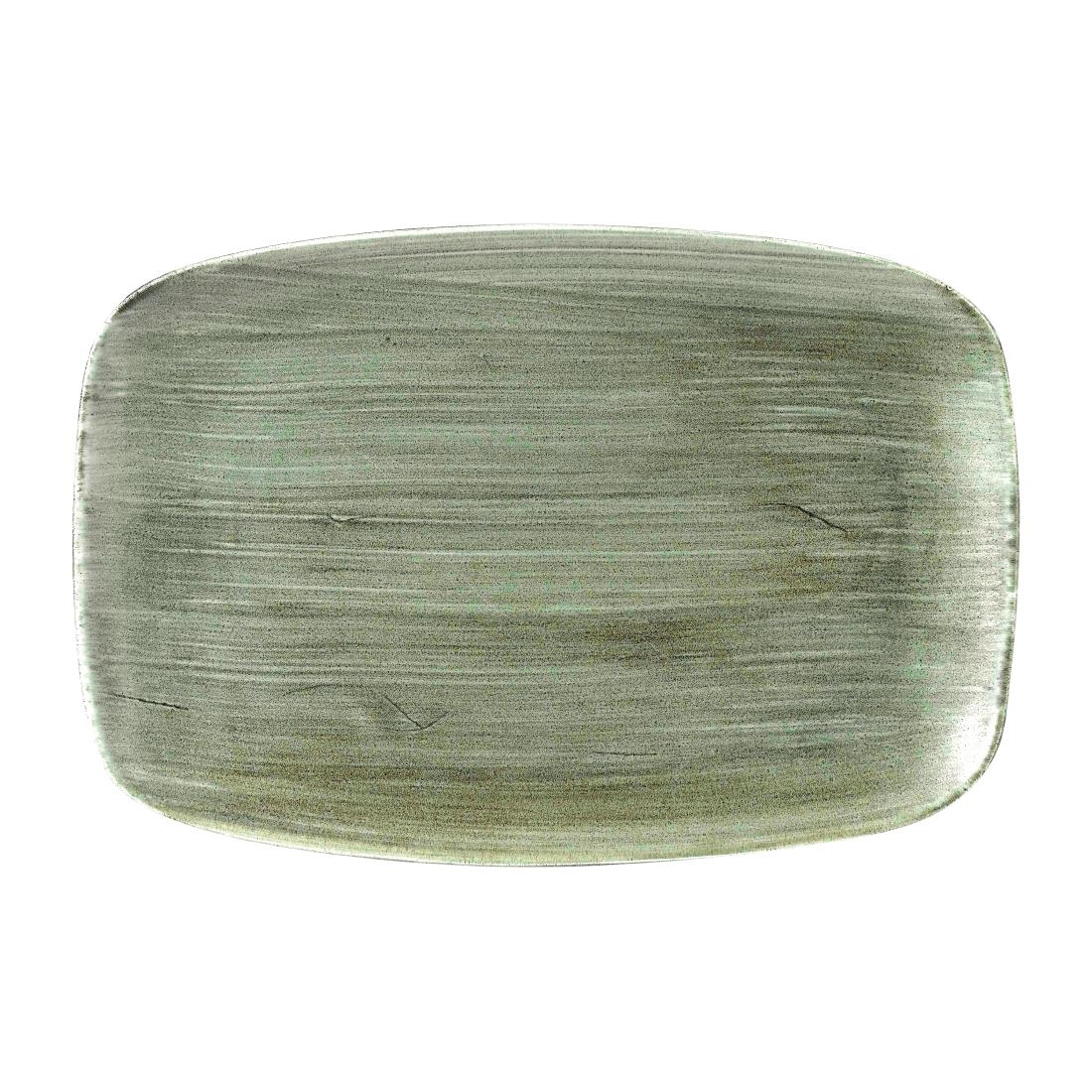 Churchill Stonecast Patina Oblong Plates Burnished Green 343x235mm (Pack of 6)