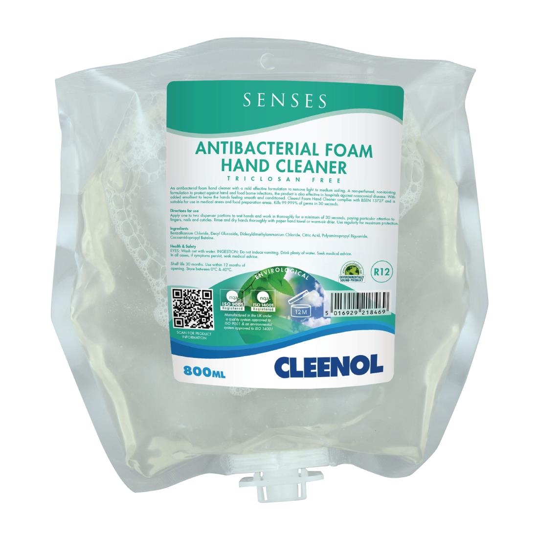 Cleenol Senses Antibacterial Foam Hand Cleaner 800ml (Pack of 3)