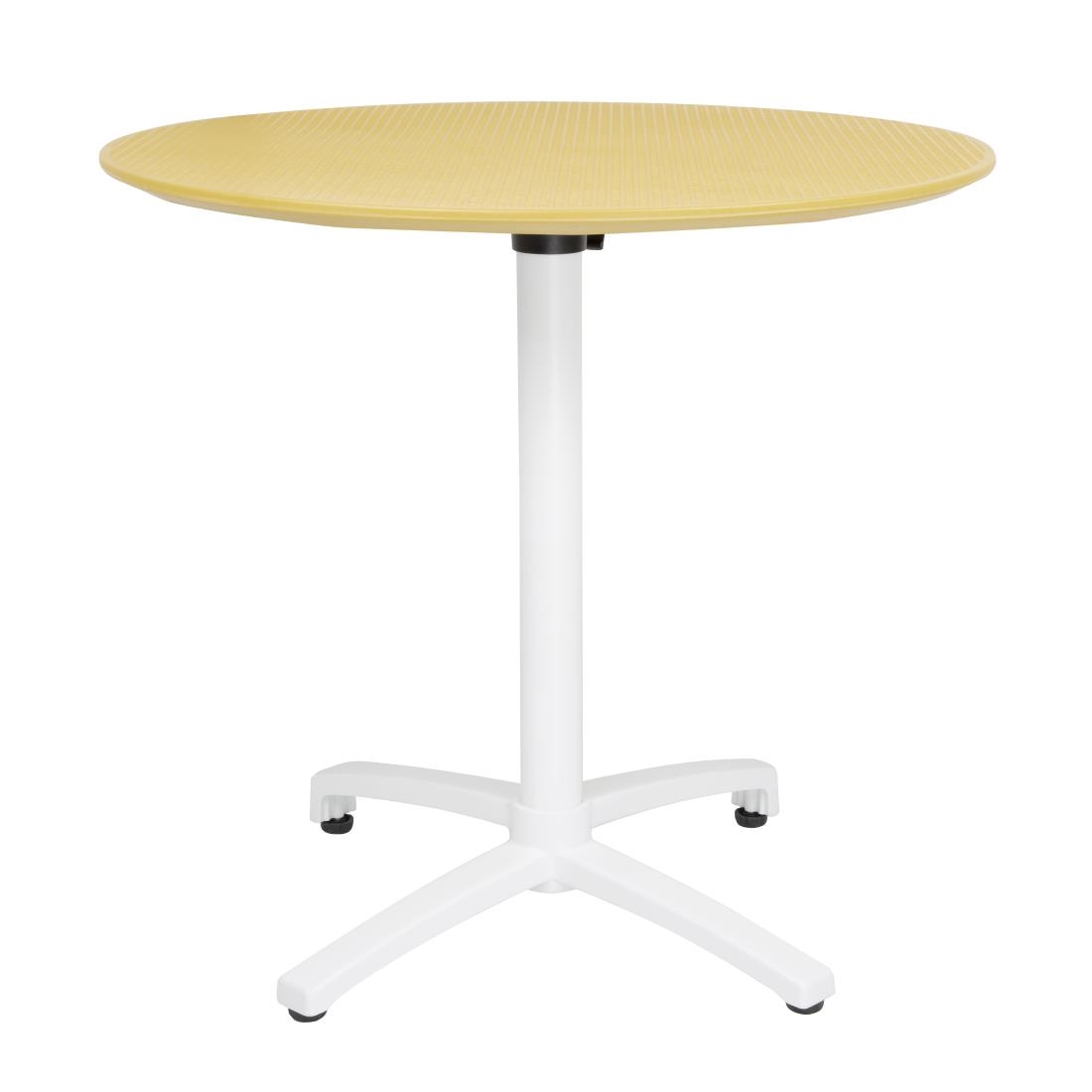 Bolero Folding Propylene Table 800mm Mustard Yellow