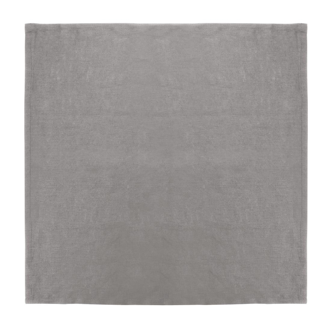 Olympia Linen Table Napkin Grey 400x400mm (Pack of 12)