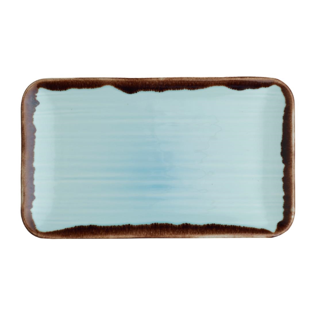 Dudson Harvest  Organic Rectangular Plates Turquoise 270mm (Pack of 12)