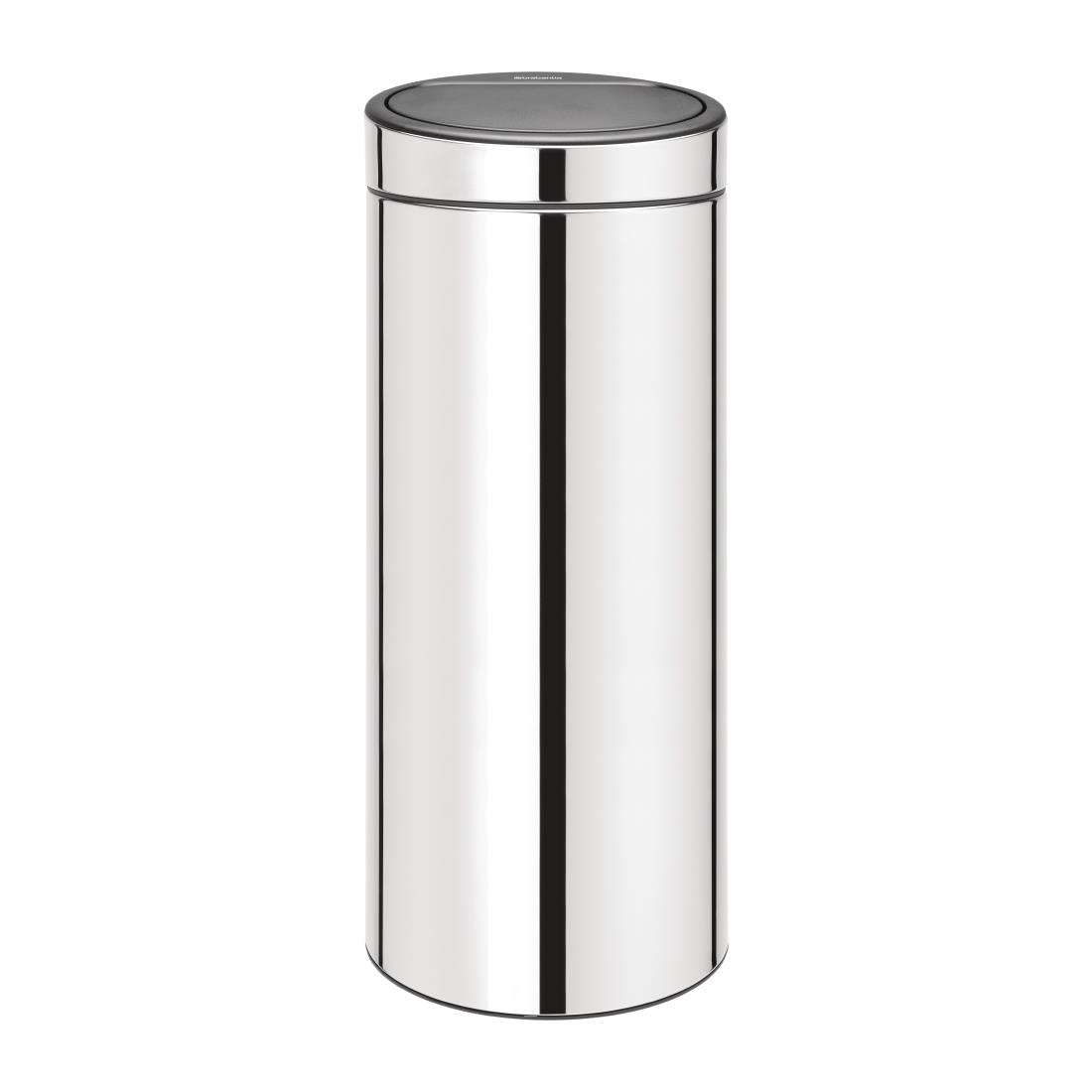 Brabantia Stainless Steel Touch Top Bullet Bin Silver 30Ltr