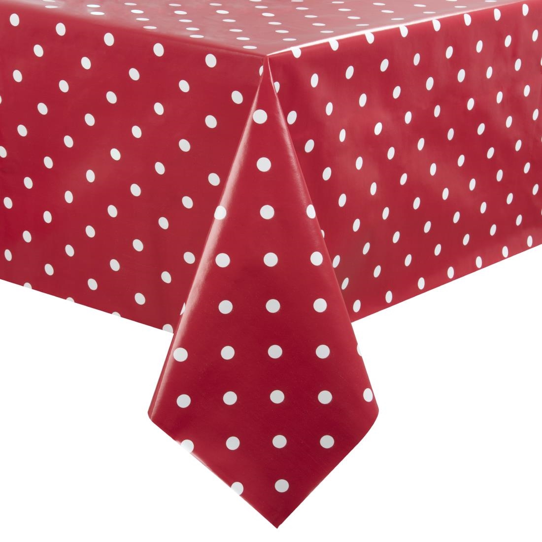 PVC Polka Dot Tablecloth Red 54 x 90in