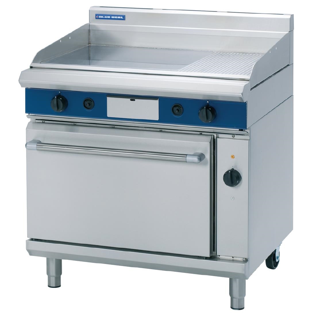 Blue Seal Evolution Nat Gas 1/3 Ribbed Griddle Electric Convection Oven 900mm GPE56/N