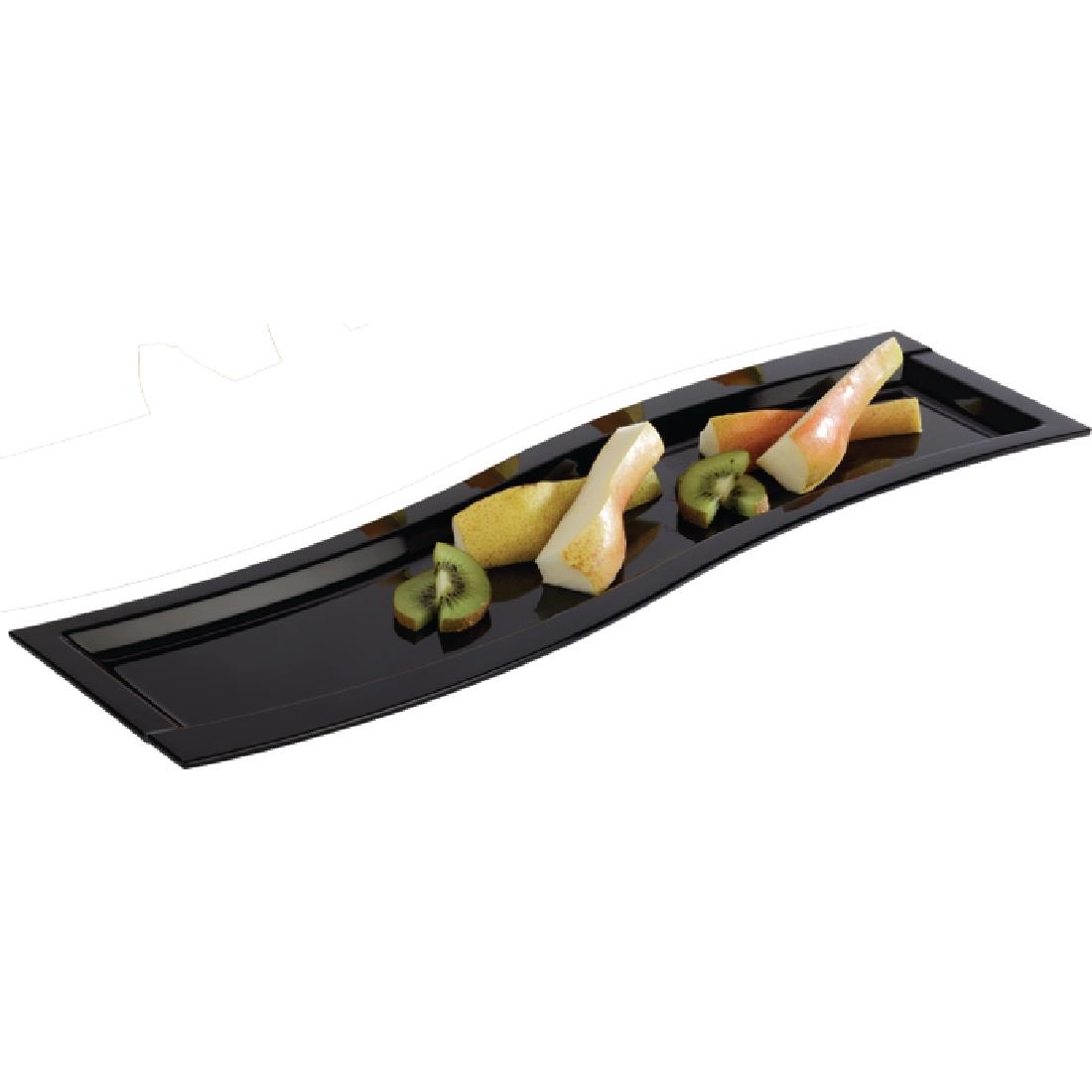 APS Wave Melamine Platter Black GN 2/4