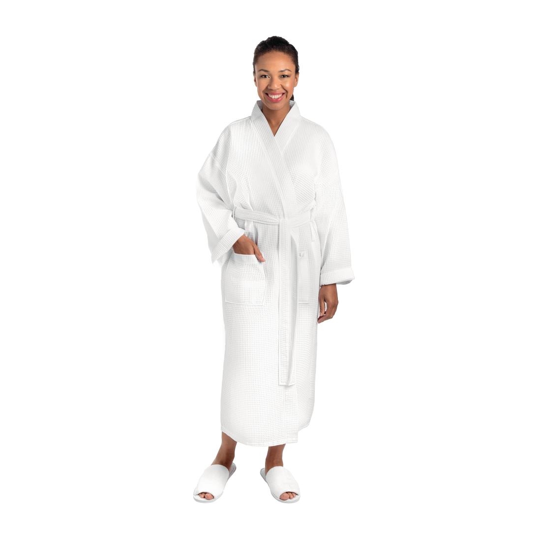 Mitre Essentials Honeycomb Bathrobe Large White