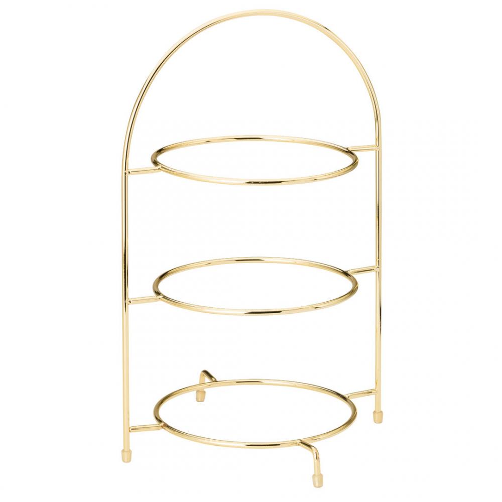 Gold 3 Tier Plate Stand 17